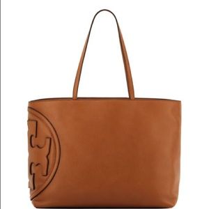 TORY BURCH ALL T EAST-WEST TOTE BAG, BARK